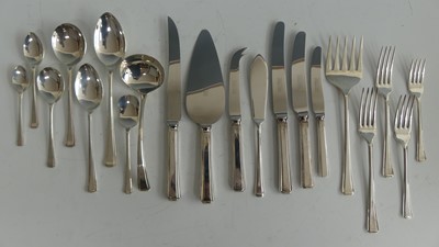 Lot 201 - A contemporary silver canteen of cutlery by...