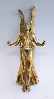 Lot 2306 - A 19th century brass figure of Nike, shown in...