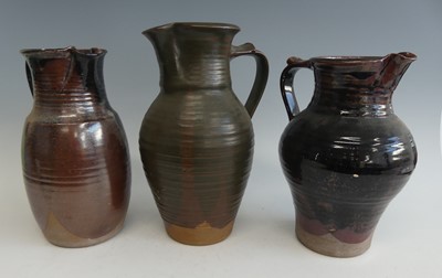 Lot 108 - A collection of three studio pottery water...