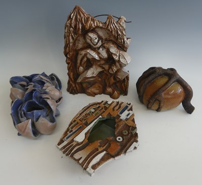 Lot 110 - A collection of four studio pottery sculptures,...