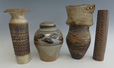 Lot 111 - A collection of four studio pottery vases, one...