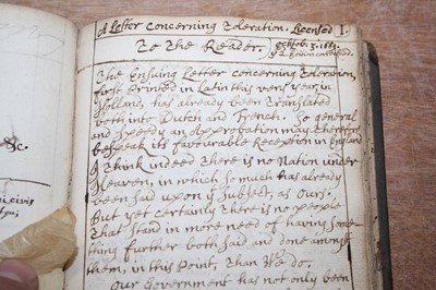 Lot 680 - An early 18th century commonplace / scholar’s...