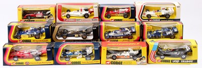 Lot 1356 - A collection of 12 boxed Corgi Toys Formula 1...