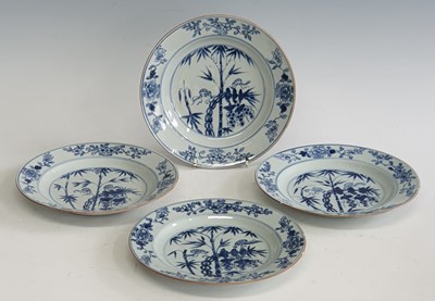 Lot 2419 - A set of four 18th century Chinese blue and...