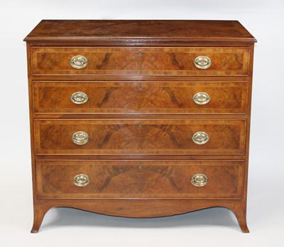 Lot 2649 - A figured walnut and crossbanded squarefront...