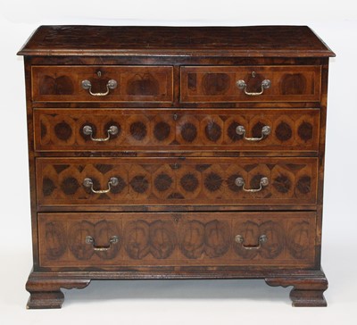 Lot 2654 - An oyster veneered chest, being Victorian and...