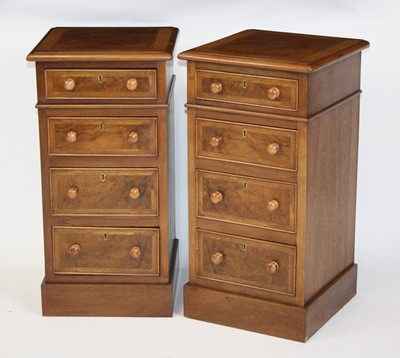 Lot 2606 - A pair of Victorian style walnut and figured...