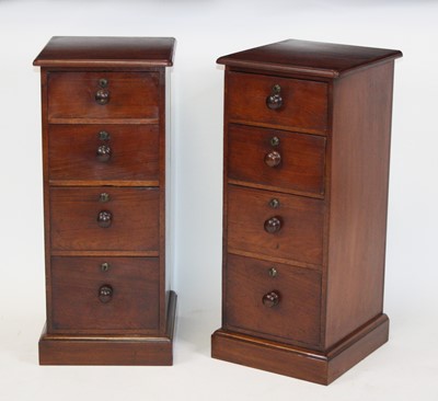 Lot 2642 - A pair of Victorian mahogany bedside chests,...