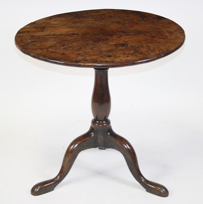 Lot 2665 - A George III yew wood pedestal tripod table,...