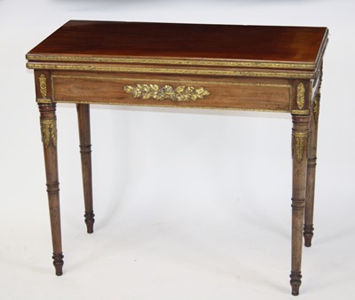 Lot 2666 - A 19th century French walnut card table,...