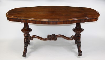 Lot 2672 - A Victorian rosewood centre table, the top of...