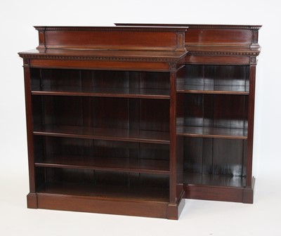 Lot 2673 - A pair of Edwardian mahogany open bookcases,...