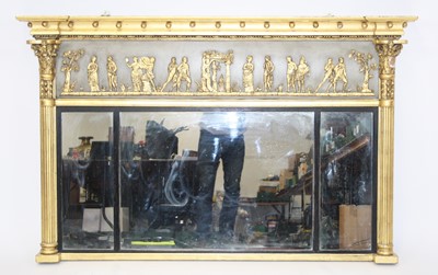 Lot 2674 - A Victorian giltwood and gesso chimney mirror,...