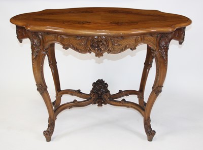 Lot 2676 - An early 20th century Swedish walnut centre...