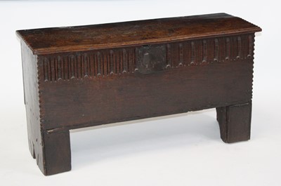 Lot 2679 - A late 17th century oak plank coffer, the...