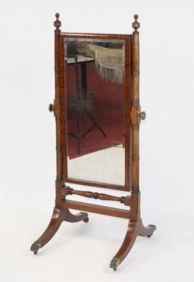 Lot 2689 - A Regency mahogany cheval mirror, having a...