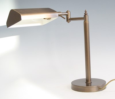 Lot 269 - A contemporary brushed brass bankers desk lamp,...