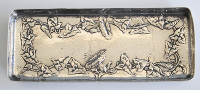 Lot 159 - An Arts & Crafts silver tray by Gilbert Marks,...