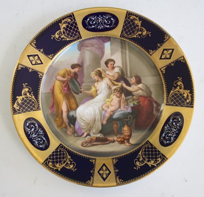 Lot 2111 - A circa 1900 Vienna porcelain cabinet plate,...