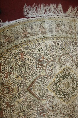Lot 2671 - A Persian fineweave oval silk rug, having a...