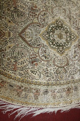 Lot 2671 - A Persian fineweave oval silk rug, having a...