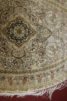 Lot 2671 - A Persian fineweave oval silk rug, having a...