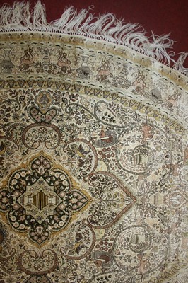 Lot 2671 - A Persian fineweave oval silk rug, having a...