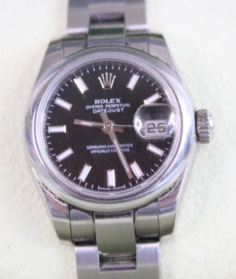 Lot 2246 - A lady's steel cased automatic Rolex Oyster...