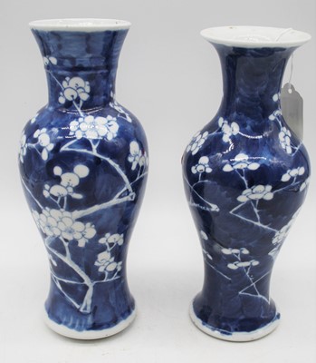 Lot 5 - A near pair of Chinese export porcelain vases,...
