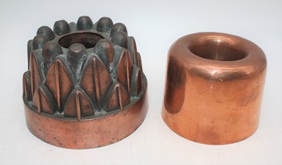 Lot 27 - A Victorian copper jelly mould, inscribed DW...
