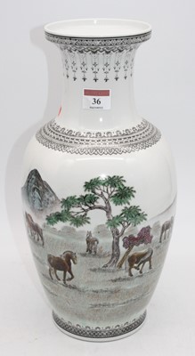 Lot 36 - A Chinese porcelain vase, enamel decorated...