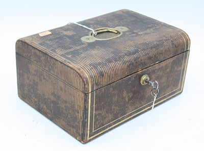 Lot 39 - A 19th century tan leather clad jewellery box,...