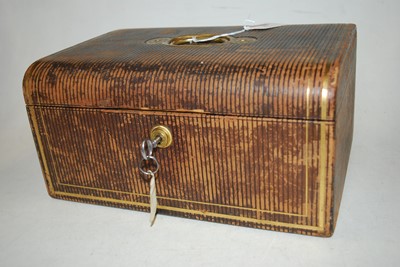 Lot 39 - A 19th century tan leather clad jewellery box,...