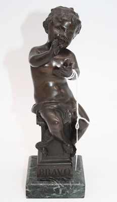 Lot 43 - A bronze figure of a child, inscribed Bravo...