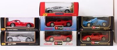 Lot 867 - Collection of 7 various boxed 1/18th scale...