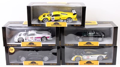 Lot 868 - 5 various boxed Chrono 1/18th scale diecast...