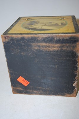 Lot 121 - A 19th century tea caddy, transfer decorated...