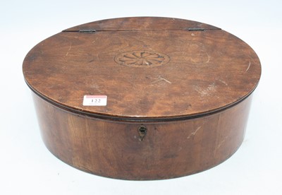 Lot 122 - A 19th century mahogany box, of oval form, w.37cm