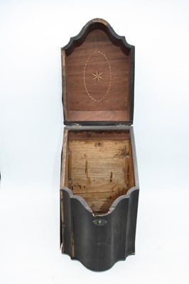Lot 130 - A George III mahogany knife box, h.39cm (a/f)