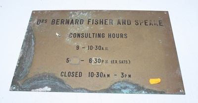 Lot 145 - A collection of brass office signage