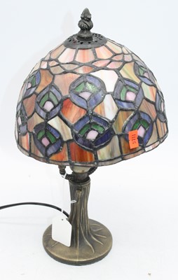 Lot 146 - A 20th century Tiffany style table lamp,...