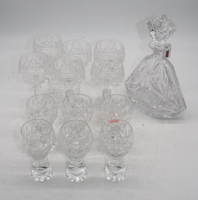 Lot 178 - A suite of six crystal wine hocks; together...