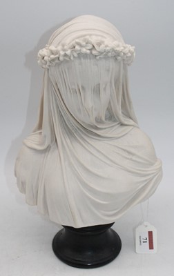 Lot 71 - A resin head & shoulders bust of 'the veiled...