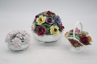 Lot 74 - A collection of porcelain floral bouquets to...