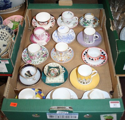Lot 83 - A box of porcelain coffee cans and saucers to...