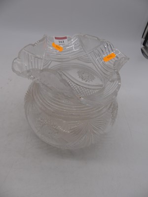Lot 161 - A crystal vase, of squat globular form, having...