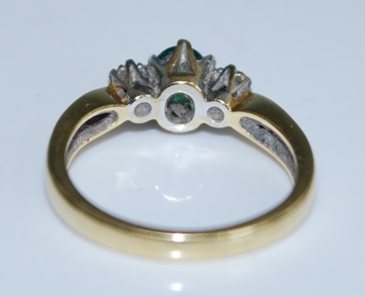 Lot 2551 - An 18ct yellow and white gold, emerald and...