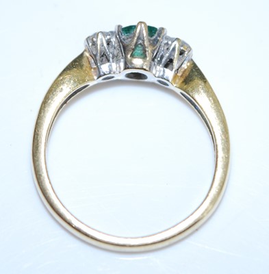 Lot 2551 - An 18ct yellow and white gold, emerald and...