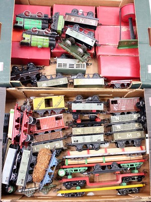 Lot 250 - Approx 45 Hornby 0 gauge goods wagons, a wide...