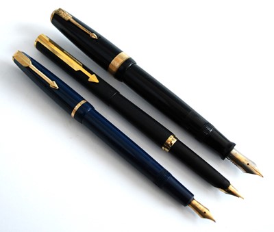 Lot 235 - Three vintage Parker fountain pens, comprising...